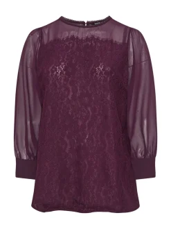 Yours Curve Red Lace Front Blouse