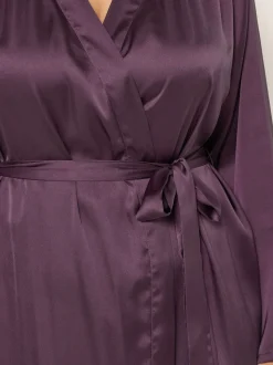 Yours Curve Red Satin Robe