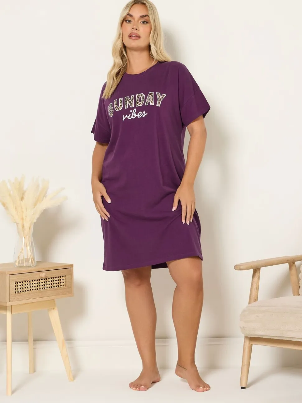Yours Curve Red Sunday Vibes Sleeptee Nightdress 2 Pack