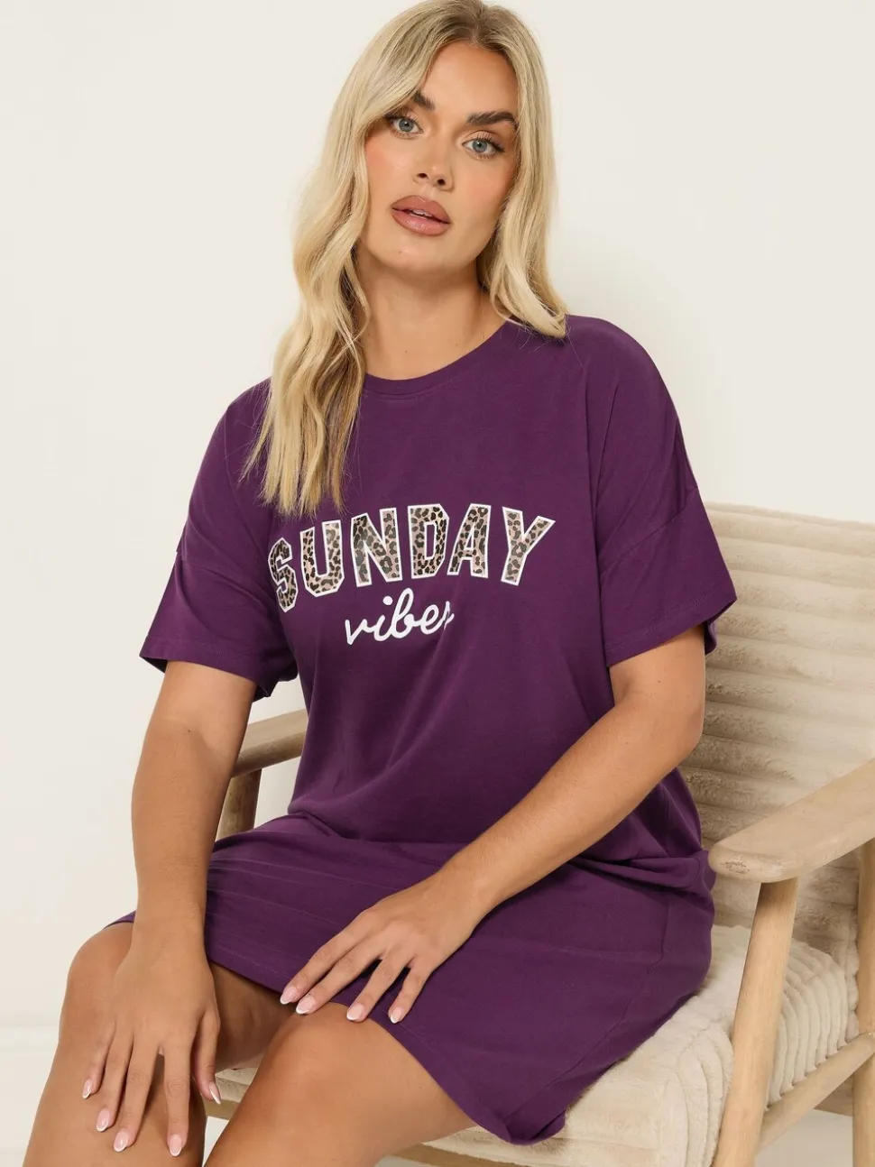 Yours Curve Red Sunday Vibes Sleeptee Nightdress 2 Pack