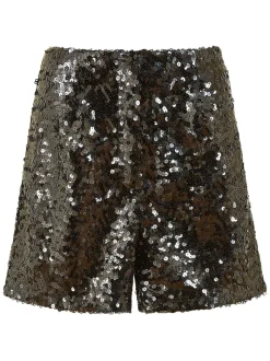 Yumi Black Sequin Mini Shorts