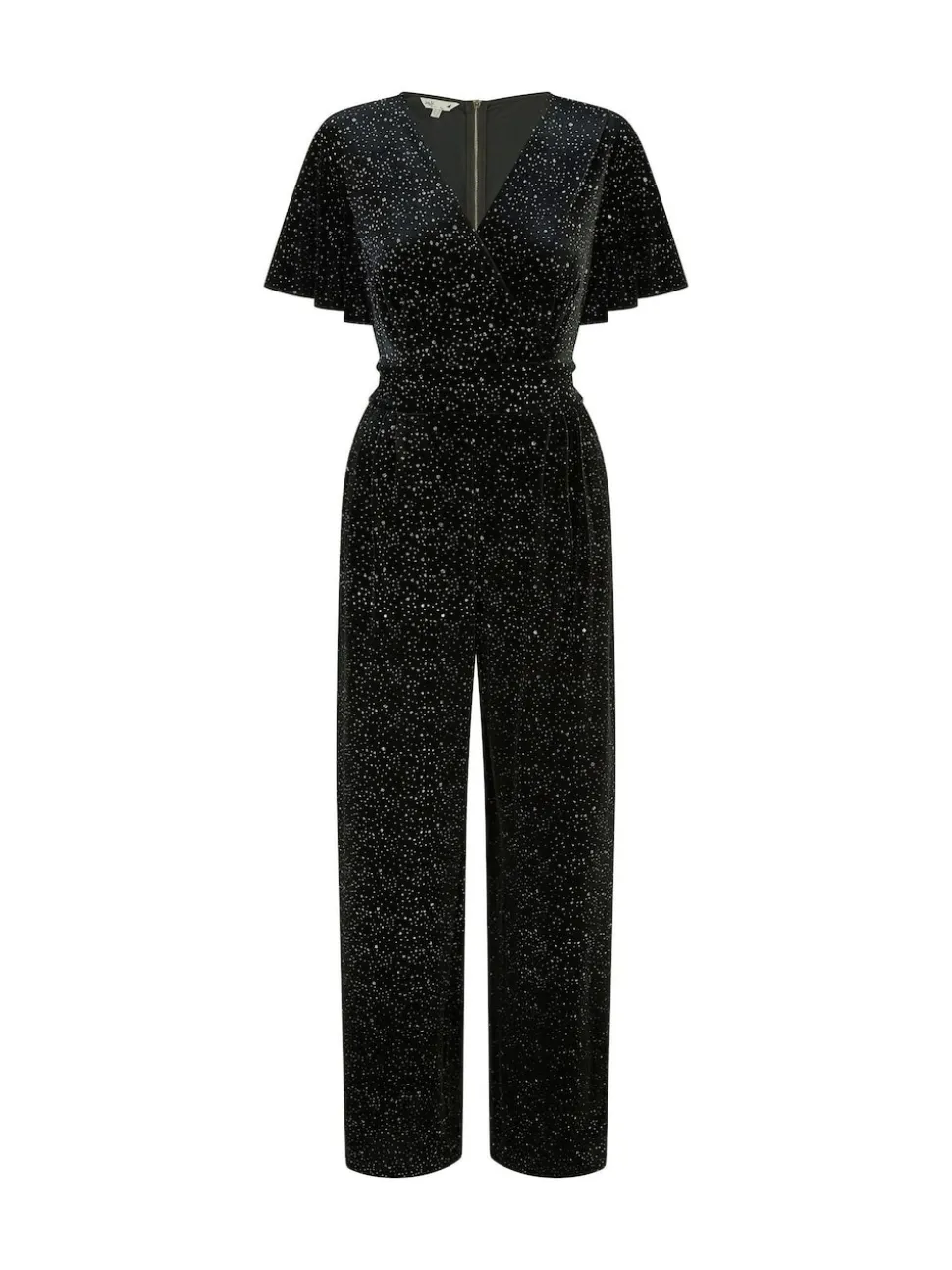 Yumi Black Sparkle Velvet Jumpsuit