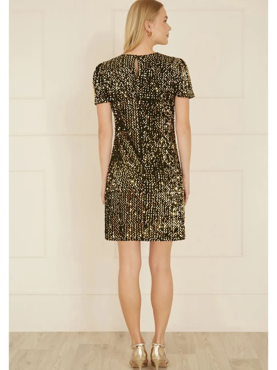 Yumi Gold Sequin Tunic Dress