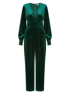 Yumi Green Velvet Long sleeve Jumpsuit