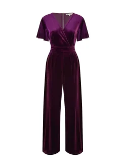 Yumi Purple Jumpsuit With Angel Sleeves