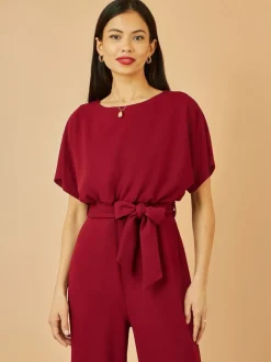 Yumi Red Batwing Stretch Jumpsuit