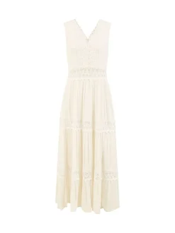 Yumi White Lace Trim Sun Dress