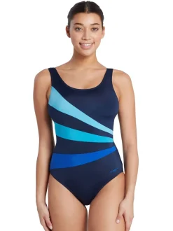 Zoggs Sandon Scoopback Swimsuits With Fixed Foam Cups And Tummy Control